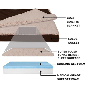Vente en gros canapés-lits calmants personnalisés écologiques indestructibles xl xxl espresso en peluche <span class=keywords><strong>pour</strong></span> chiens très grands canapés très résistants avec couverture - Product Image 2