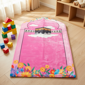 Tapis de prière islamique mini 50x90 cm <span class=keywords><strong>pour</strong></span> enfants, motif mignon mosquée et paysage, léger <span class=keywords><strong>pour</strong></span> la maison ou les voyages - Vente en gros - Product Image 1