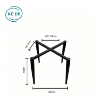 Base de chaise conique à 4 pieds en métal moulé noir, fournie par l'usine, pour chaise de salle à manger