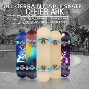 Mini longboard en érable avec planche de skateboard, roues silencieuses en PU, double courbure, portable pour les jeunes - Product Image 2