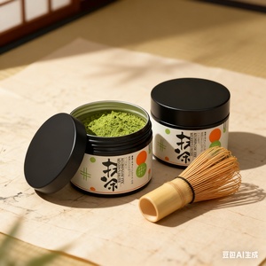 กระป๋องโลหะอะลูมิเนียมสีตามสั่ง เกรดอาหาร สำหรับบรรจุผงชาเขียวมัทฉะ - Product Image 1