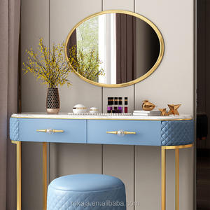 A buon mercato Moderno Piano In Marmo Comò Comò Con Specchio Ovale Classico Italiano Con Sedia di Casa Camera Da Letto Mobili Set - Product Image 6