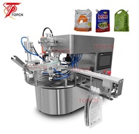 Machine automatique de remplissage, de scellage et de bouchage de sachets debout pour shampooing, lessive, crème, jus, liquide
