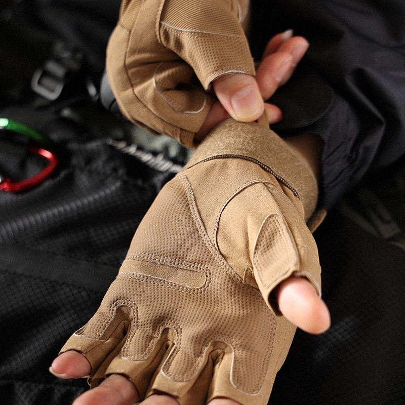 Guanti Da Tiro Militari Senza Dita Guanti Tattici Da Uomo Guanti Tattici Per Sport All'aria Aperta Guanti Da Equitazione In Bicicletta Guanti Da Fitness-Khaki-XL - Foto 9