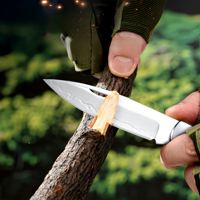 Couteaux pliants personnalisés 20 cm, lame en acier 9Cr18MoV, manche en bois sculpté à la main, couteaux pliants chinois, cadeau, couteau de camping