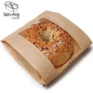 Boîte d'emballage jetable en papier kraft anti-graisse personnalisable pour biscuits, pain, gâteaux, pizzas, sushis, gelées, impression offset transparente - Product Image 1