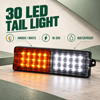 Feu arrière étanche HSSH 30 LED bicolore 10-30V, feu stop, clignotant, marche arrière pour camion et remorque