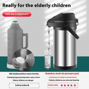 <span class=keywords><strong>Thermos</strong></span> à pression d'air intégré 2L en acier inoxydable Bouteille d'eau chaude sous vide pour usage professionnel et domestique Cadeau de voiture de style presse - Product Image 4