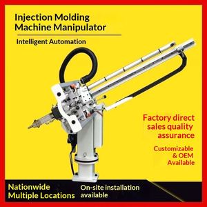 Machine de moulage par injection avec robot à bras incliné, aspiration et décharge pneumatiques, système de retrait des matériaux, garantie 4 ans - Product Image 3