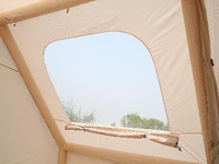 Tente Lodge Gonflable Portable Premium Oxford à Grande Porte et Fenêtre, 6,3 Mètres Carrés, pour Glamping de Luxe au Moyen-Orient (Exportation)