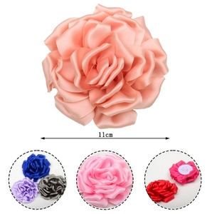 Grande <span class=keywords><strong>broche</strong></span> 11cm en <span class=keywords><strong>tissu</strong></span> de mousseline de soie faite à la main Broches à fleurs roses-Accessoires de bricolage <span class=keywords><strong>pour</strong></span> chaussures et robes Broches à la mode principalement fabriquées - Product Image 3