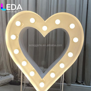 LEDA Support de lettres et chiffres lumineux LED en métal en forme de cœur de 4 pieds pour accessoires de mariage, décoration de toile de fond d'anniversaire - Product Image 6