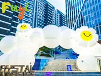 Avec éclairage LED Ballon gonflable en forme d'arche en forme de nuage pour l'affichage d'événements