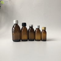 Mini flacon en verre transparent ambré pour sirop, jus, vitamines, shot de gingembre, avec col ROPP, pour les potions bien-être et santé