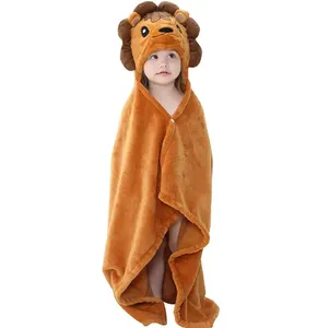 Vente en gros de peignoir à capuche pour bébé, <span class=keywords><strong>serviette</strong></span> de <span class=keywords><strong>bain</strong></span> douce et épaissie en velours corail absorbant l'eau - Product Image 1