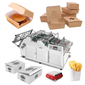 Industrial Fast Food Paper Square Box Making Machines Cake Cardboard Boxes Making Forming Machine