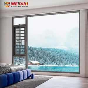 Weidun VF90 Système de fenêtre en aluminium personnalisé verre insonorisé à isolation thermique pour appartement <span class=keywords><strong>balcon</strong></span> scellant pont cassé - Product Image 3