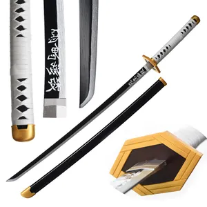 Katana Demon Slayer espada Popular Anime Tomioka Giyuu espada de hoja de bambú para Cosplay versión negra