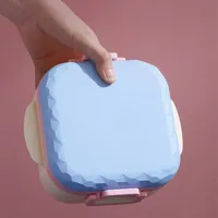 Boîte à repas rose, bleu, bleu foncé, boîte à bento pour le déjeuner et le dîner, images personnalisables