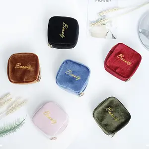 Japanese Style Portable Velvet Mini Cosmetics Storage Bag Girls Students Lip Bag For Loose Change And Key