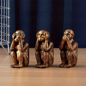 Figurines de <span class=keywords><strong>singes</strong></span> en résine, <span class=keywords><strong>trois</strong></span> <span class=keywords><strong>singes</strong></span> <span class=keywords><strong>sages</strong></span>, pour la décoration de la maison, objet de collection, cadeau - Product Image 3