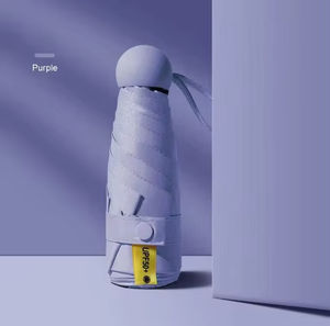 Parapluie pliant 5 sections avec logo personnalisé, protection solaire, logo sur mesure, portable, résistant aux UV, mini parapluie en gel, parapluie pliable à la main avec logo - Product Image 3