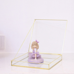 Scatola di Imballaggio di lusso Telaio In <span class=keywords><strong>Metallo</strong></span> Geometrica Piccolo <span class=keywords><strong>Vetro</strong></span> Trasparente Contenitore di Monili Contenitore di Monili Di <span class=keywords><strong>Vetro</strong></span> - Product Image 5