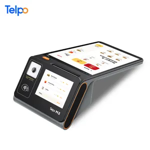 Kasir restoran Telpo semua dalam satu tablet layar ganda sistem kasir pos dengan printer