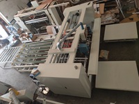 Machine plieuse-colleuse semi-automatique électrique à double boîte pour emballage papier, bois et film, avec colle froide et colle thermofusible