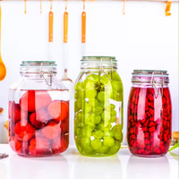Recipiente de vidrio 200ml 250ml 500ml 750ml 1000ml 1500ml 2000ml 3000ml Frasco de almacenamiento de alimentos enlatado en escabeche hermético vacío