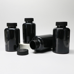 500ml Food Grade PET Black <b>Plastic</b> Bottles Leakproof Screw <b>Cap</b> Reusable for Juice Water Cosmetic Liquid Storage - Product Image 1