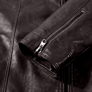 Veste en cuir véritable de haute qualité pour homme, sur mesure, style moto, coupe ajustée - Product Image 1