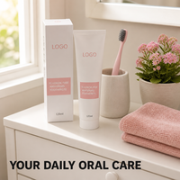 Dentifrice blanchissant orthodontique anti-caries pour usage domestique, logo personnalisé OEM ODM, menthe naturelle sans fluor, haleine fraîche, jetable
