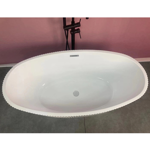 Baignoire Housen adulte simple Logo personnalisé matériau acrylique forme ovale 1.5m 1.7m conception graphique salle de bain Divano autoportant - Product Image 3