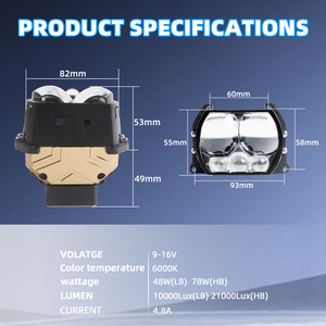 Prix Usine B5PRO Phare Bi-LED 3 Pouces à Lentille de Projection, Éclairage Automobile 12V, Système d'Éclairage Auto 6000K, Amélioration de Phare - Product Image 5