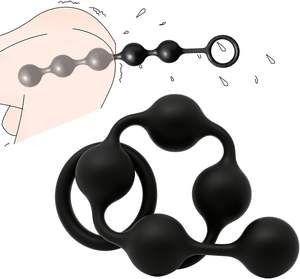 Tapón de Bolas Negras Serie Master para Hombres, Mujeres y Parejas, <span class=keywords><strong>Esferas</strong></span> Graduadas con Anillo de Tracción, Superficie Lisa, Juguete Sexual para Adultos - Product Image 3