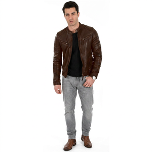 Premium Wool Blend <b>Men's</b> Winter Season <b>Leather</b> <b>Jacket</b> Custom Genuine <b>Leather</b> with Stylish Biker Appeal Waterproof <b>jacket</b> for <b>men</b> - Product Image 1