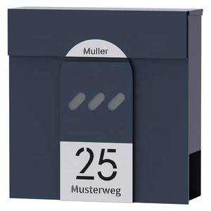 Boîte aux lettres murale de style européen moderne pour jardin extérieur, plaque personnalisée avec nom et adresse, en acier inoxydable, étanche, antivol, pour lettres et courrier - Product Image 2