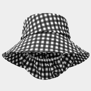 Masque solaire intégré au <span class=keywords><strong>chapeau</strong></span> <span class=keywords><strong>de</strong></span> pêcheur, <span class=keywords><strong>chapeau</strong></span> <span class=keywords><strong>de</strong></span> <span class=keywords><strong>jardinier</strong></span> à carreaux noir, rouge et blanc - Product Image 4