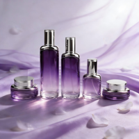 Set Botol Kosmetik Kaca Desain Unik 40ml 100ml 120ml Botol Lotion 50g Jar Krim Botol Perawatan Kulit Mewah