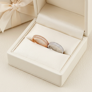 Modern Timeless Eternity Band 18K Solid Gold Natural Diamond <b>Couple</b> <b>Rings</b> Luxury <b>Matching</b> Fine Jewelry <b>for</b> Everyday Wear - Product Image 3