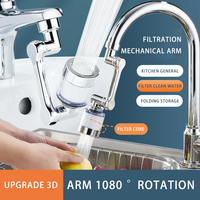 Shampooing de salle de bain anti-éclaboussures rallonge de robinet pivotant 1080 degrés robinet aérateur bras robotique purificateur rotatif robinet