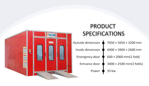 Cabine de peinture automobile TFAUTENF TF-ES1 certifiée CE avec système de chauffage électrique et infrarouge et éclairage <span class=keywords><strong>LED</strong></span> - Product Image 5