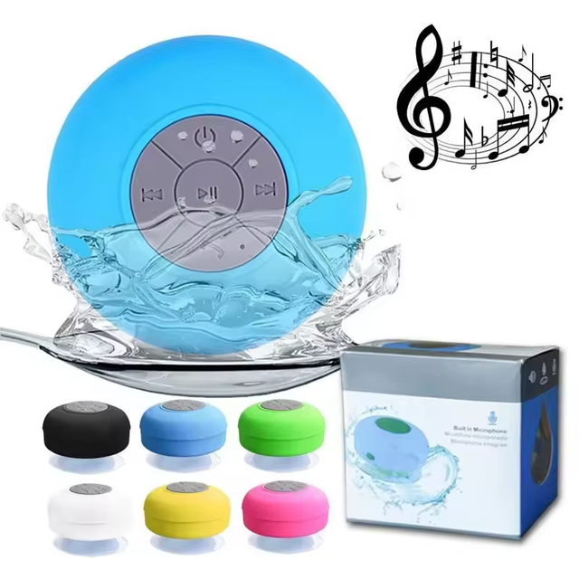 Customized Wireless Portable Waterproof Speaker Mini Handsfree Bluetooth Bathroom Speakers with Mic Rubber Silicon Suction Cup
