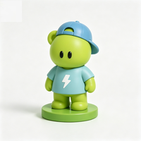 Ours Vert Personnalisable avec Boîte Mystère en PVC de la Série Cool Bear, Figurine de Bureau de 5 cm, Jouet Décoratif Unisexe, Cadeau pour les 14 ans et plus