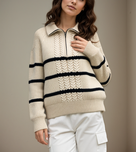 <span class=keywords><strong>Prix</strong></span> compétitif, bonne qualité, <span class=keywords><strong>pull</strong></span> en tricot pour femmes à col rabattu à manches longues pour l'hiver - Product Image 1