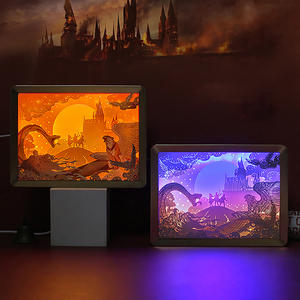 Marco de imagen personalizado foto Harry <span class=keywords><strong>Potter</strong></span> 3D LED luz de noche caja de sombra lámpara de escritorio niños lámpara de noche Luz de lujo para decoración del hogar regalo - Product Image 3