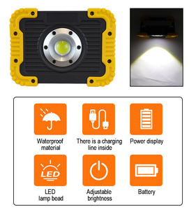 Lámpara de Trabajo LED Portátil de 10W, IP44 Impermeable, Regulable, con Batería Recargable, Ángulo de Haz de <span class=keywords><strong>120</strong></span>°, 2 Años de Garantía, para Taller y Camping - Product Image 4