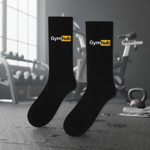Unisex Gym Hub Sports <b>Socks</b> Printed <b>Black</b> Custom Digital Print Embroidery Anti-Bacterial Sporty for Autumn Sweat Resistant - Product Image 3