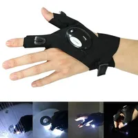 Sport de plein air course mécanicien travail flash lumière demi-doigt usb charge lampe de poche led gants de pêche boîte de nuit DJ LED gant